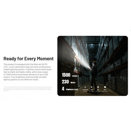 Lanterna Nitecore EDC17, Reîncărcabilă USB-C, 1500 Lumeni, 230 Metri, Lumina UV si Laser Secundara