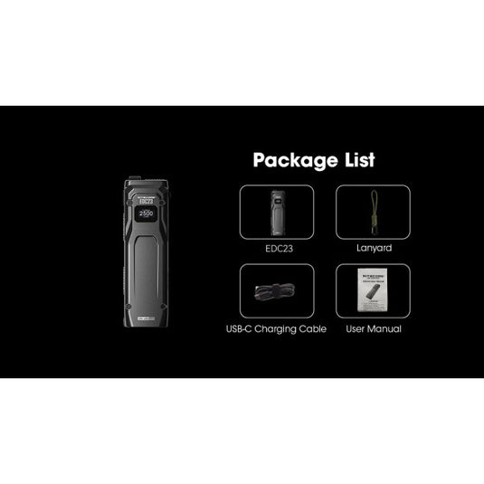 Lanterna Nitecore EDC23, 2500 Lumeni, 280 Metri