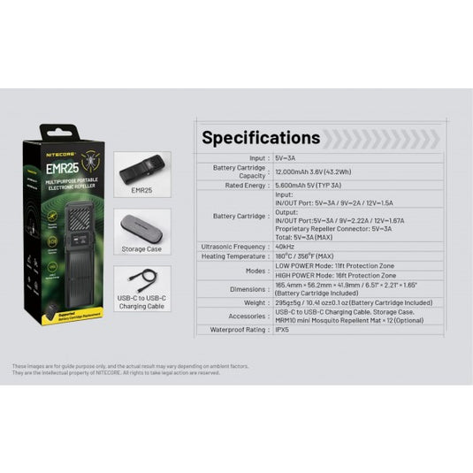 Dispozitiv anti-tantari cu functie Power-Bank, NITECORE EMR25