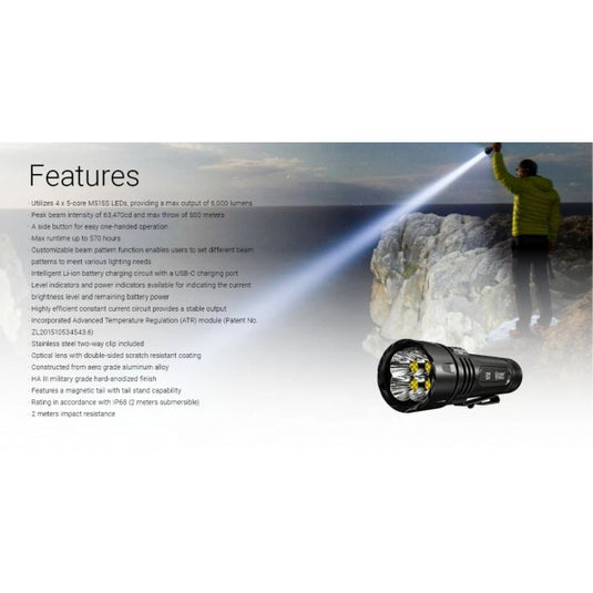 Lanterna Nitecore EX7, 6000 Lumeni, 500 Metri
