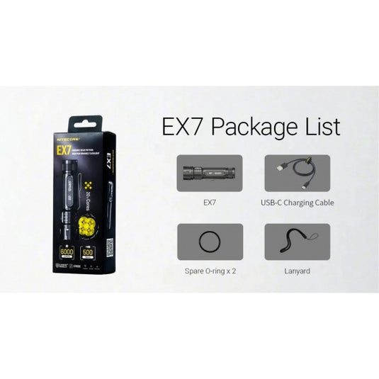Lanterna Nitecore EX7, 6000 Lumeni, 500 Metri