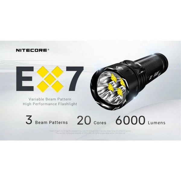 Încărcați imaginea în vizualizatorul Galerie, Lanterna Nitecore EX7, 6000 Lumeni, 500 Metri
