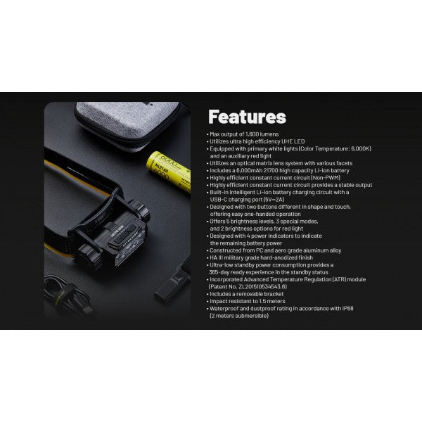 Încărcați imaginea în vizualizatorul Galerie, Lanterna frontala profesionala, 1600 Lumeni, NITECORE HC70 UHE
