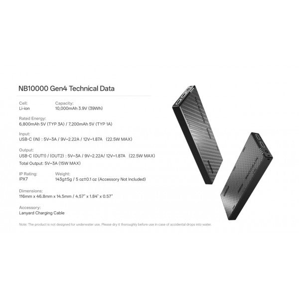 Încărcați imaginea în vizualizatorul Galerie, Baterie Externă Nitecore NB10000 GEN4, 39 Wh, 10000 mAh
