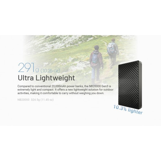 Baterie Externă Nitecore NB20000 GEN3, Baterie Externă, 72 Wh, 20000 mAh