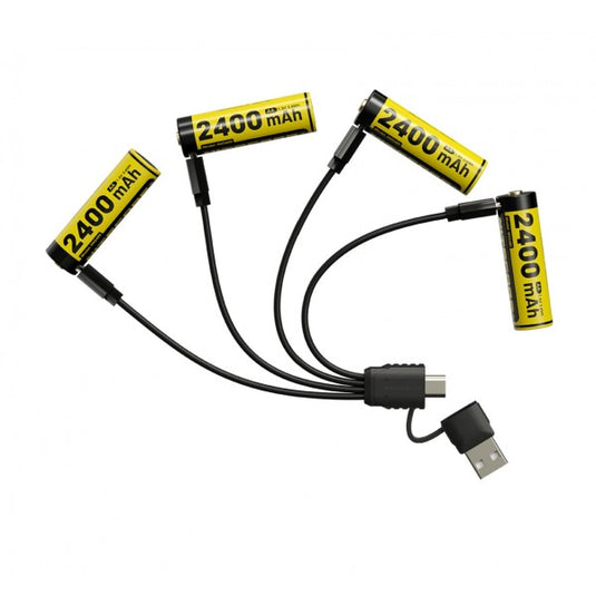 Nitecore NH2400, Acumulator AA, Li-Ion, 2400 mAh, Reincarcabil USB-C, 1.5 V, Set 4 Bucati