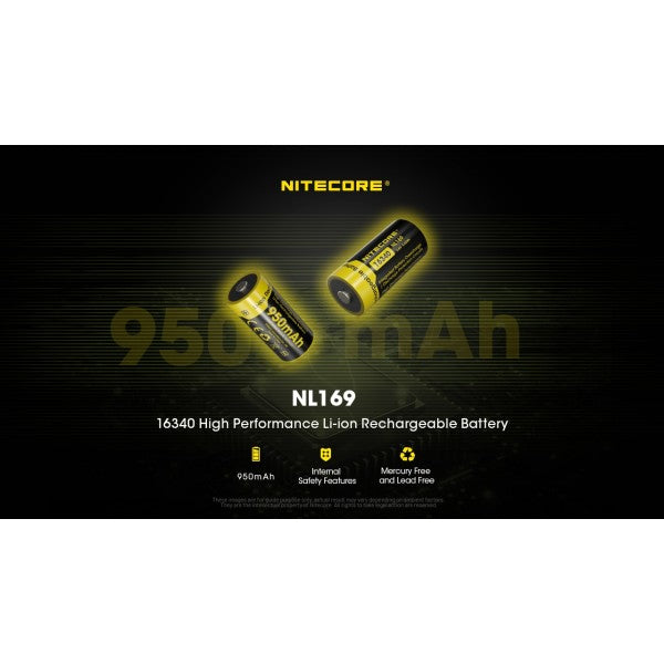 Load image into Gallery viewer, Acumulator RCR123A, 950 mAh, NITECORE NL169
