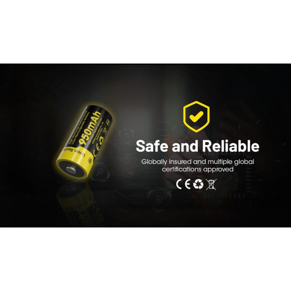 Load image into Gallery viewer, Acumulator RCR123A, 950 mAh, NITECORE NL169
