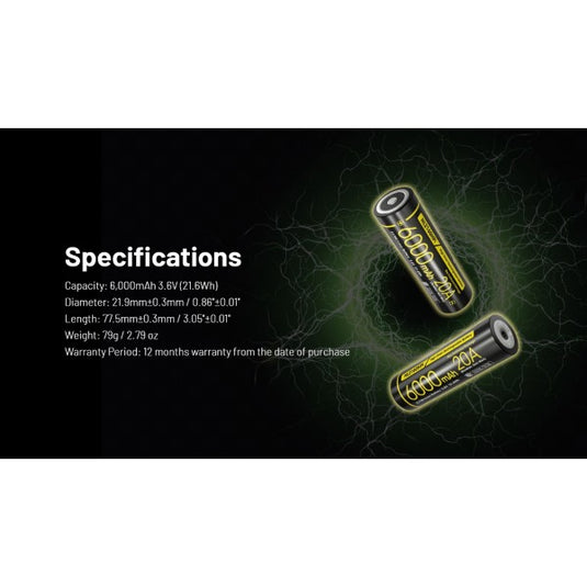 Nitecore NL2160HPi, High Drain, Acumulator 21700, Li-Ion, 6000 mAh, 20A