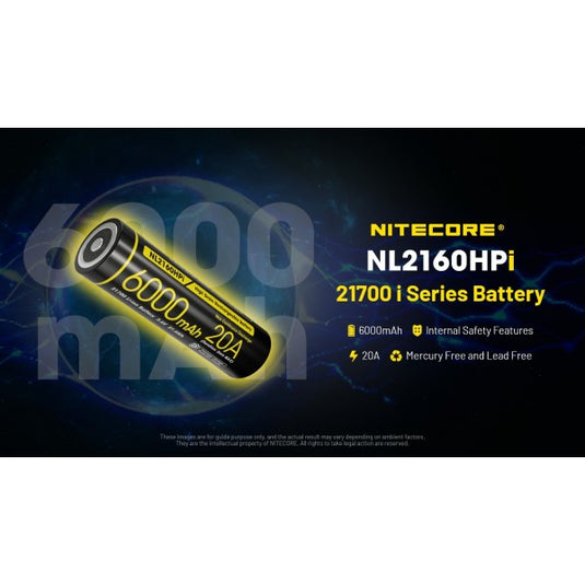 Nitecore NL2160HPi, High Drain, Acumulator 21700, Li-Ion, 6000 mAh, 20A