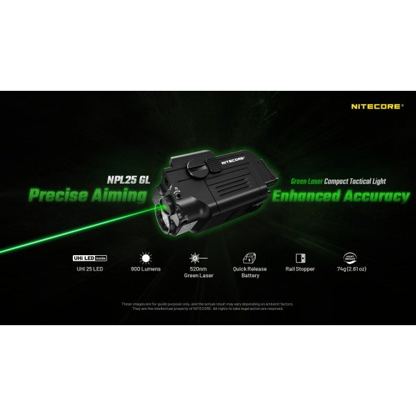 Load image into Gallery viewer, Lanterna profesionala Reincarcabila Magnetic, Laser verde, 900 Lumeni, NITECORE Nitecore NPL25 GL
