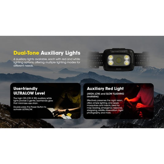 Lanterna frontala Nitecore NU30, 500 Lumeni, 130 Metri