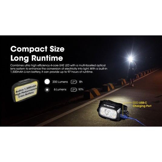 Lanterna frontala Nitecore NU30, 500 Lumeni, 130 Metri