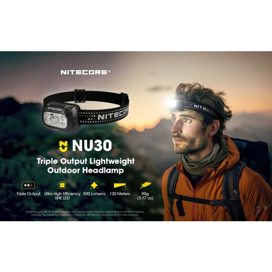 Lanterna frontala Nitecore NU30, 500 Lumeni, 130 Metri