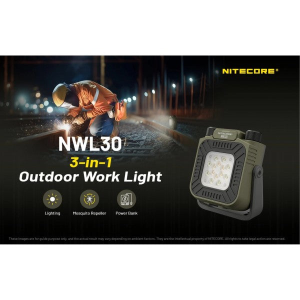 Încărcați imaginea în vizualizatorul Galerie, Lanterna utilitara reincarcabila USB-C, Nitecore NWL30, 3 in 1, Lanterna, Powerbank, Anti-Tantari, 3000 Lumeni, 120 Metri,
