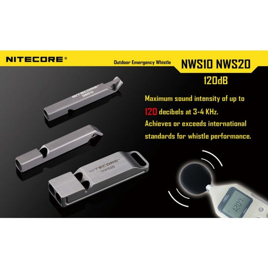 Fluier de supravietuire, fabricat din titan, NITECORE NWS10