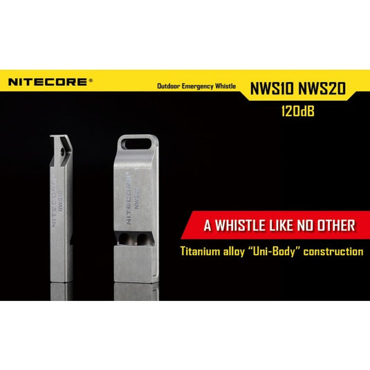 Fluier de supravietuire, fabricat din titan, NITECORE NWS10