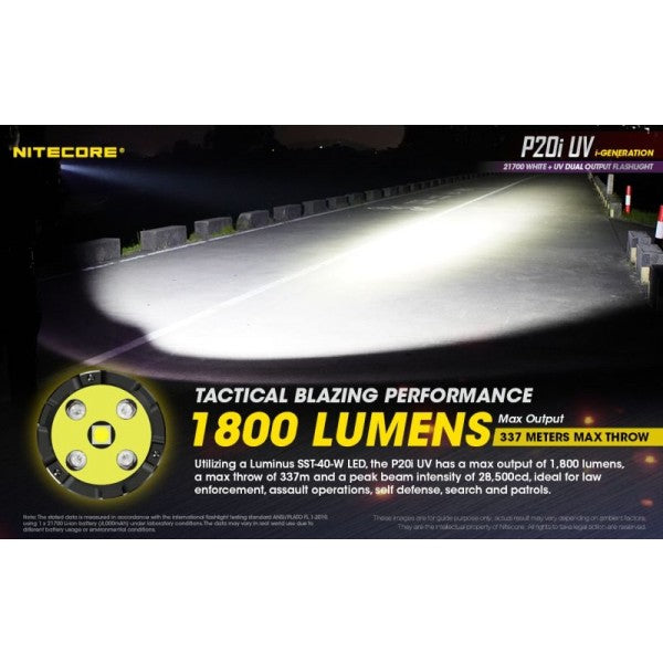 Load image into Gallery viewer, Lanterna tactica, 1300 Lumeni + 320 mW UV, NITECORE P20i
