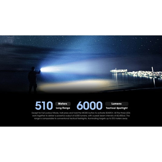 Lanterna Nitecore TM9K PRO, Lanternă Profesională, Reîncărcabilă USB-C, 9900 Lumeni, 510 Metri