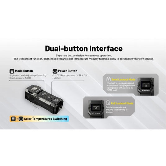 Lanterna Nitecore TUP2, Breloc, Reîncărcabilă USB-C, 1200 Lumeni, 125 Metri, Albastra