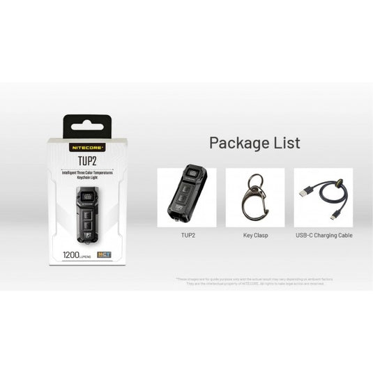 Lanterna Nitecore TUP2, Breloc, Reîncărcabilă USB-C, 1200 Lumeni, 125 Metri, Albastra