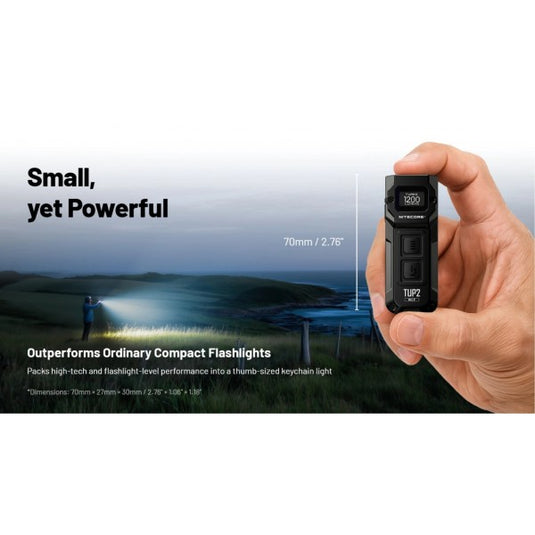 Lanterna Nitecore TUP2, Breloc, Reîncărcabilă USB-C, 1200 Lumeni, 125 Metri, Albastra