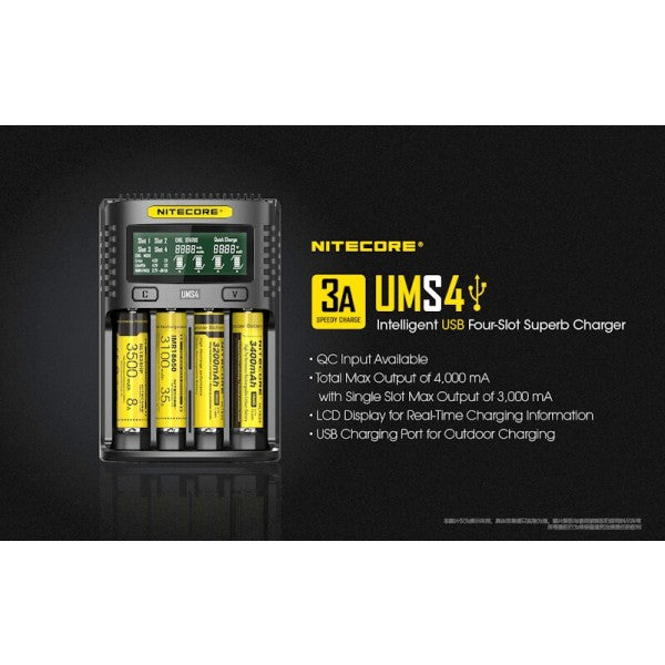 Load image into Gallery viewer, Incarcator universal USB, Mod QC, 4 sloturi, NITECORE UMS4
