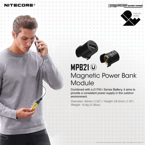 Încărcați imaginea în vizualizatorul Galerie, Pachet Nitecore ML21 + MPB21 + NL2150HPi, Lanterna 80 Lumeni, Acumulator 21700i, Power Bank Magnetic

