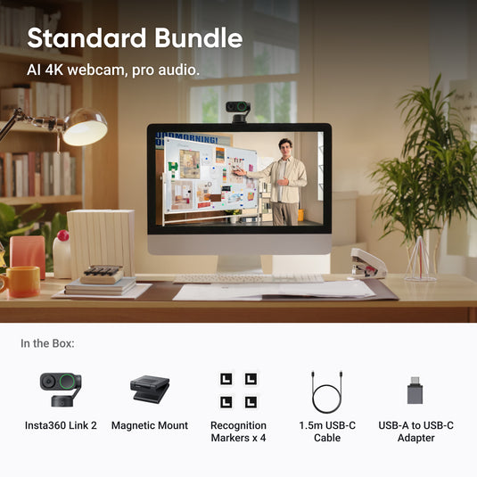Insta360 - camera web 4K - Link 2 Standard Edition