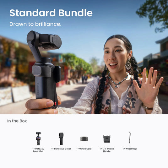 Camera de actiune Insta360 Luna Ultra, Standard Bundle, Cosmic Black