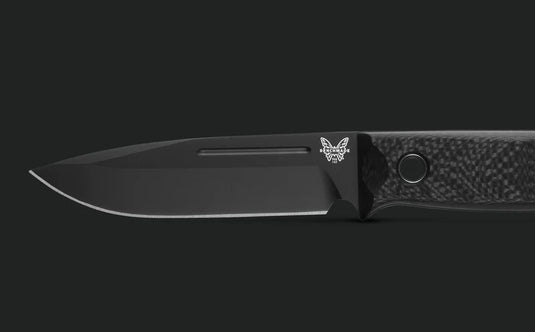Cutit de bushcraft BENCHMADE Bushcrafter | Carbon Fiber | Drop-point 163BK