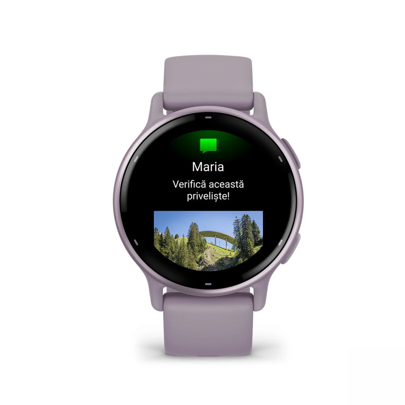 Load image into Gallery viewer, Ceas Garmin - Vivoactive 5 smartwatch cu GPS și AMOLED - ramă mov orchid din aluminiu, carcasă mov şi bratara din silicon
