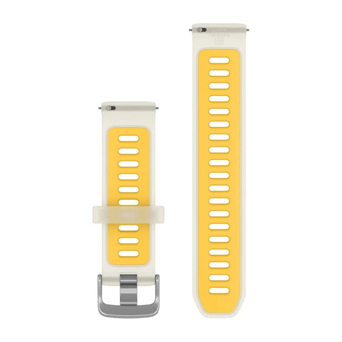 Încărcați imaginea în vizualizatorul Galerie, Curea silicon - Quick Release 20 - Translucent bone I Mango cu hardware argintiu
