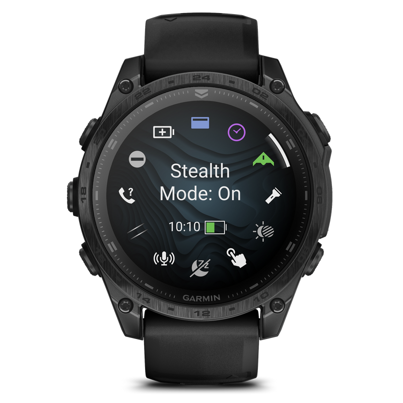 Încărcați imaginea în vizualizatorul Galerie, Garmin - TACTIX 8 AMOLED 47mm Sapphire ceas multisport cu GPS - ramă neagră Titanium DLC și curea din silicon neagră
