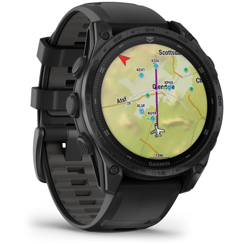 Încărcați imaginea în vizualizatorul Galerie, Garmin - TACTIX 8 AMOLED 47mm Sapphire ceas multisport cu GPS - ramă neagră Titanium DLC și curea din silicon neagră
