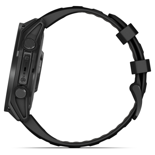 Garmin - TACTIX 8 AMOLED 47mm Sapphire ceas multisport cu GPS - ramă neagră Titanium DLC și curea din silicon neagră