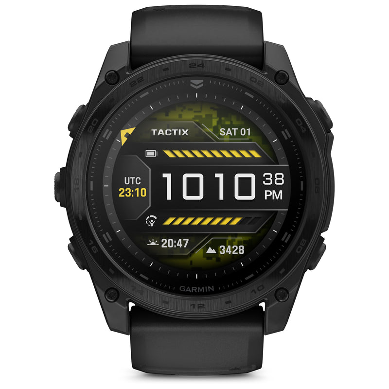 Încărcați imaginea în vizualizatorul Galerie, Garmin - TACTIX 8 AMOLED 51 mm Sapphire ceas multisport cu GPS - ramă neagră Titanium DLC și curea din silicon neagră + nailon
