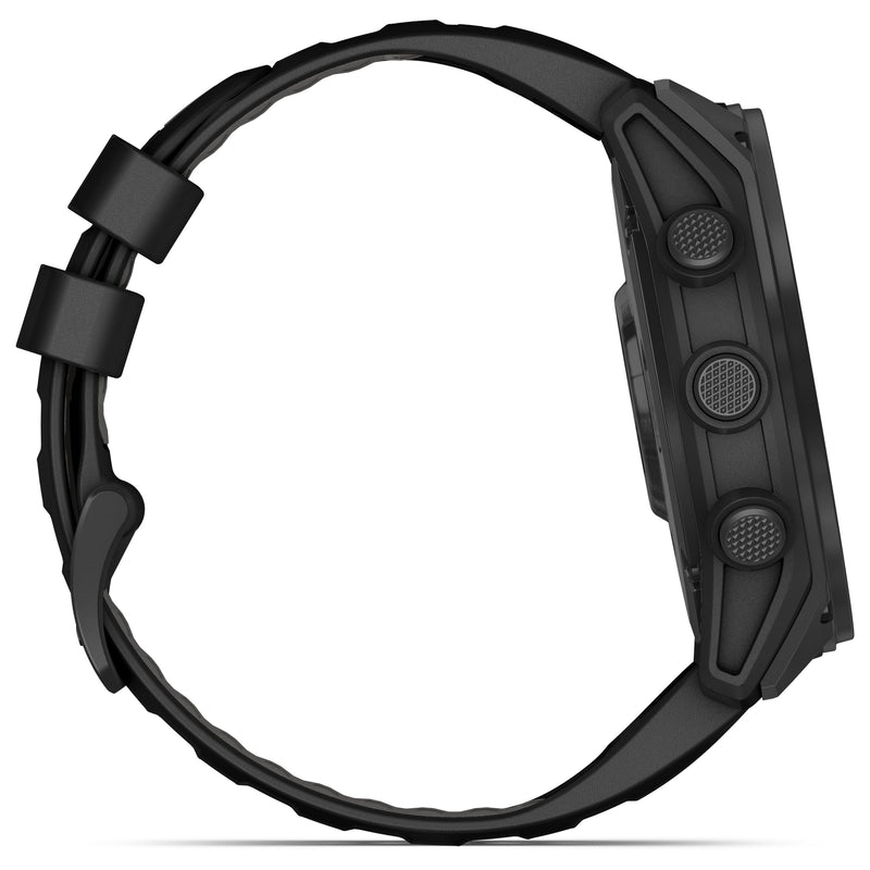 Încărcați imaginea în vizualizatorul Galerie, Garmin - TACTIX 8 AMOLED 51 mm Sapphire ceas multisport cu GPS - ramă neagră Titanium DLC și curea din silicon neagră + nailon
