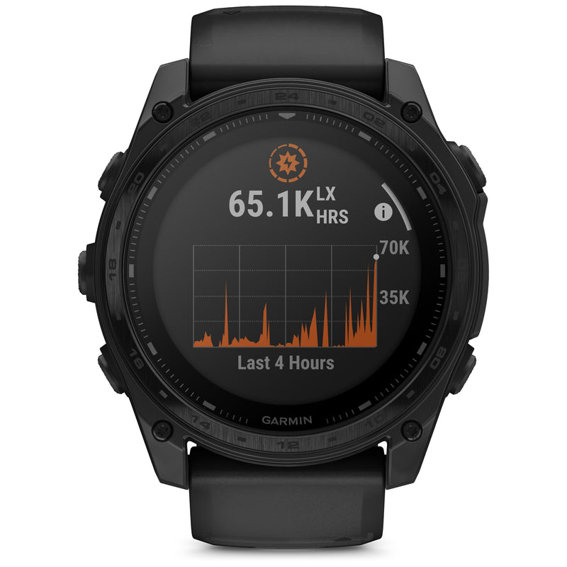 Încărcați imaginea în vizualizatorul Galerie, Garmin - TACTIX 8 Solar 51 mm Sapphire ceas multisport cu GPS - ramă neagră Titanium DLC și curea din silicon neagră + nailon
