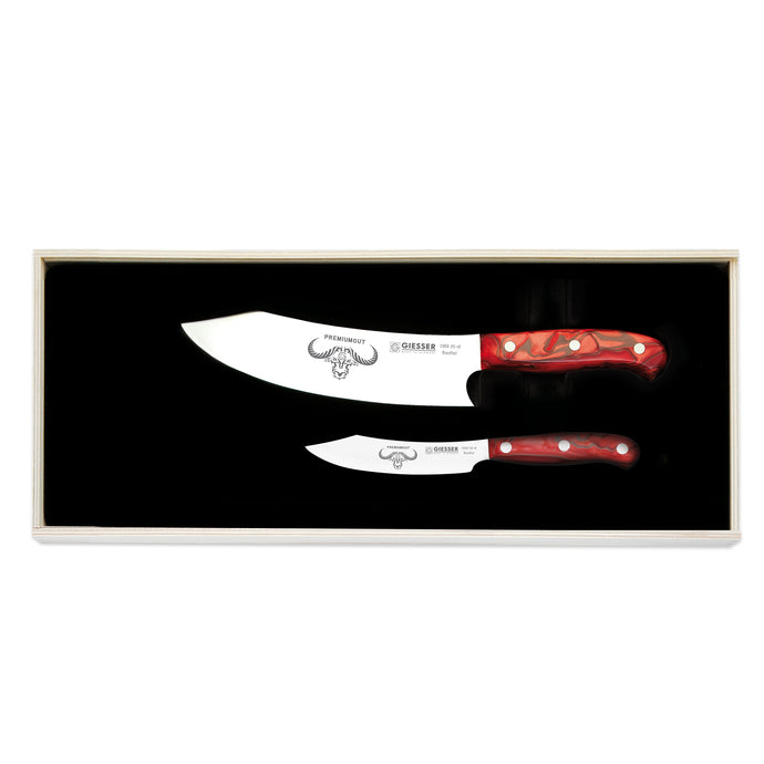 Set Cutitul Bucatarului si cutit de legume, maner micarta, GIESSER PREMIUMCUT SET No. II RED DIAMOND ( 1988.2.rd )