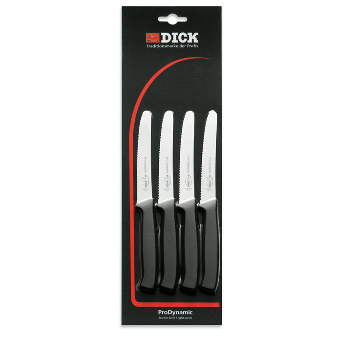 Set de 4 cutite de masa, lama serata 11 cm, maner negru,  F. DICK ProDynamic ( 8.5700.03 )