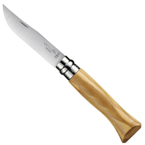 Cutit briceag Opinel No. 6 Inox cu maner din lemn de maslin ( 002023 )