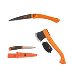 Set topor, fierastrau si cutit utilitar, MORAKNIV BAHCO ORANGE ( CBS 106 )