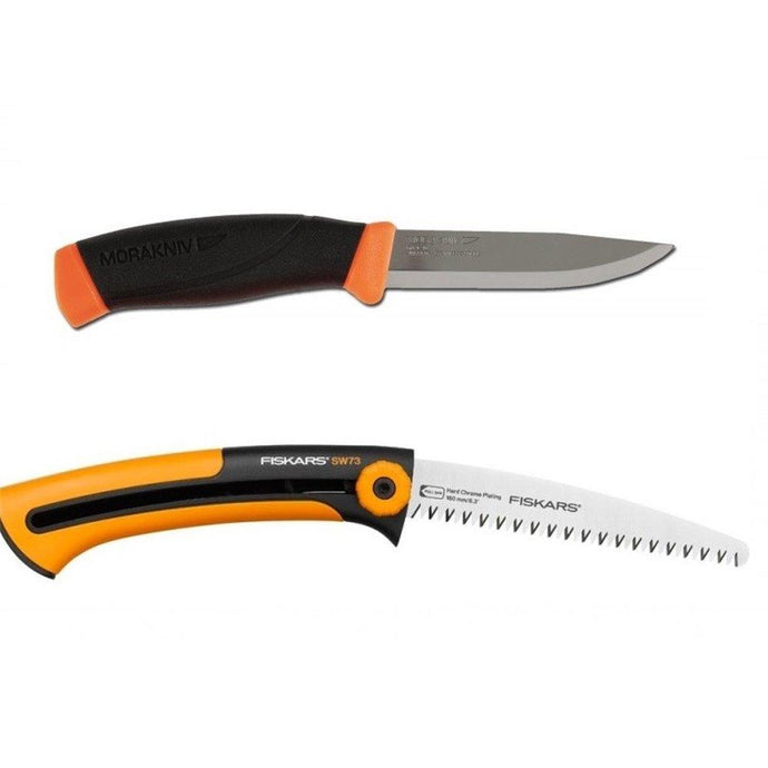 Set cutit Morakniv Companion si fierastrau Fiskars ( CBS12 )