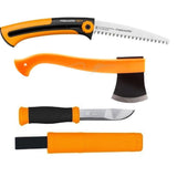 Set fierastrau FISKARS, cutit si topor MORAKNIV ORANGE ( CBS13 )