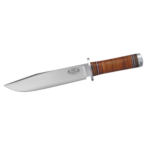 Cutit de supravietuire si bushcraft, otel lama VG10, maner piele, teaca piele, FALLKNIVEN NL2L ODIN